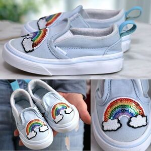 VANS Toddler Baby Sequin Patch Slip-On V Sneakers Shoes Size 5